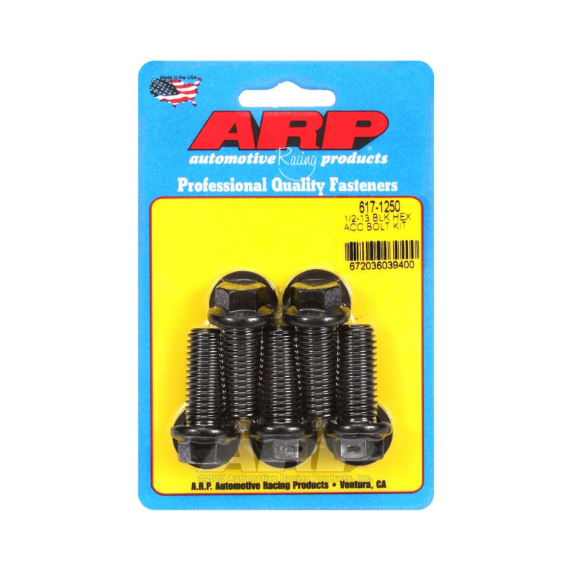 Set de șuruburi și piulițe universale ARP 1/2-13 – Șuruburi hexagonale cu finisaj negru oxidat, x5 - ARP-617-1250 - 617-1250 - 3666618191638